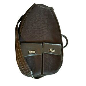 Brighton Black Tennis & Pickleball Bag With Dual Front Pockets & Adjustable Stra